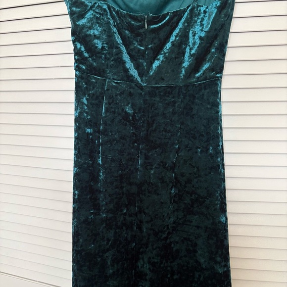 Lulu's Teal Velvet Maxi Dress - Picture 4 of 5